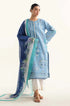 Lawn Embroidered Shirt with Printed Cotton Net Dupatta (Unstitched) - KF082