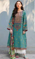 Embroidered Lawn 3Pc with Organza Printed Dupata - KS066
