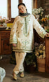 3PC Unstitched Lawn Embroidered Shirt with Printed Slub Net Dupatta - Flame - KF063