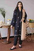 - Dhanak 3PC Unstitched Embroidered Shirt with Dhanak Embroidered Shawl - KW1121
