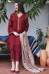 - 3PC Unstitched Dhanak Embroidered Shirt with Embroidered Dhanak Shawl - KW1111