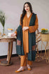 - 3PC Unstitched Dhanak Embroidered Shirt with Embroidered Dhanak Shawl - KW1110