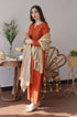 3PC Unstitched Dhanak Embroidered Shirt with Pashmina Wool Shawl - KW1115