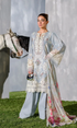 Unstitched Embroidered Lawn 3 Piece Chikn kari Suit Embroidered Dupatta - ISSABEL - KS1116