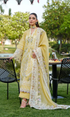 Unstitched Embroidered Lawn 3 Piece Chikn kari Suit Embroidered Dupatta - DANDELION - KS1117