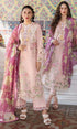 Luxury Embroidered Lawn 3pc with Chiffon Dupatta -  Ivory - KF064
