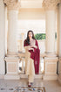 - 3PC Unstitched Dhanak Embroidered Shirt Neck Embroidery with Embroidered Dhanak Shawl - KW1113